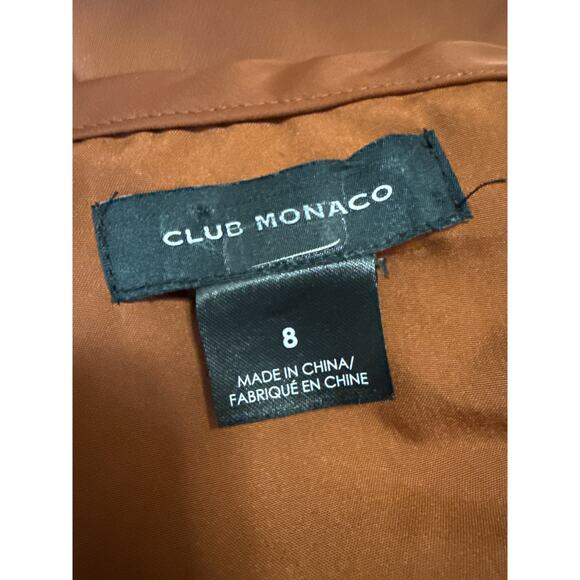 Club Monaco Brown Silk Satin High Waisted Slit Full Straight Maxi Slip Skirt 8 - Picture 4 of 5